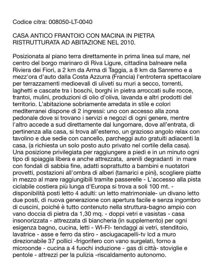 Apartmán Frantoio Riva Ligure Exteriér fotografie